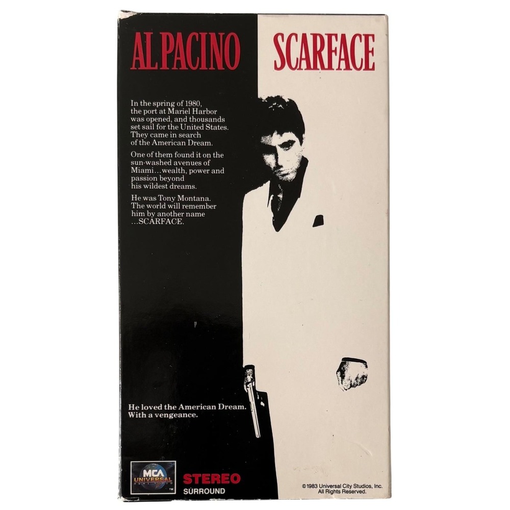 Scarface VHS Al Pacino 1983 Movie 2-Tape Set MCA Universal 80047 Vintage Tape